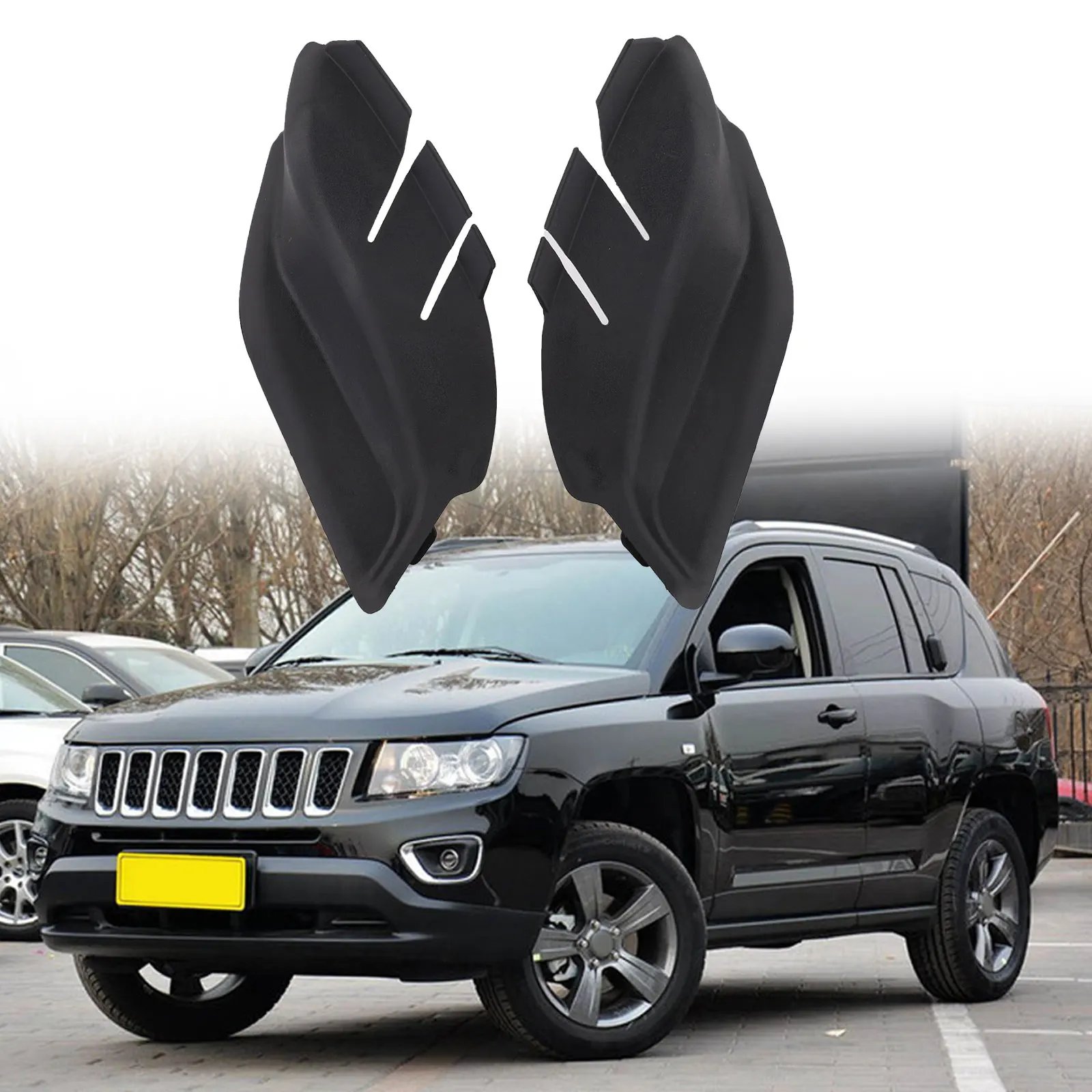 Für Jeep Für Compass 2017 2023 Frontscheibenverkleidung, 2-teilig, Wrap-Eckverkleidung, kompatibel mit Teilenummer 53223828 – Detail 16