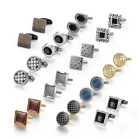 6/12 Pair Wed Cufflinks For Mens Wedding Guest Gift Man Shirt Cufflink Set Vintage Luxury Father's Day Men Cuffs Lawyer Tie Clip