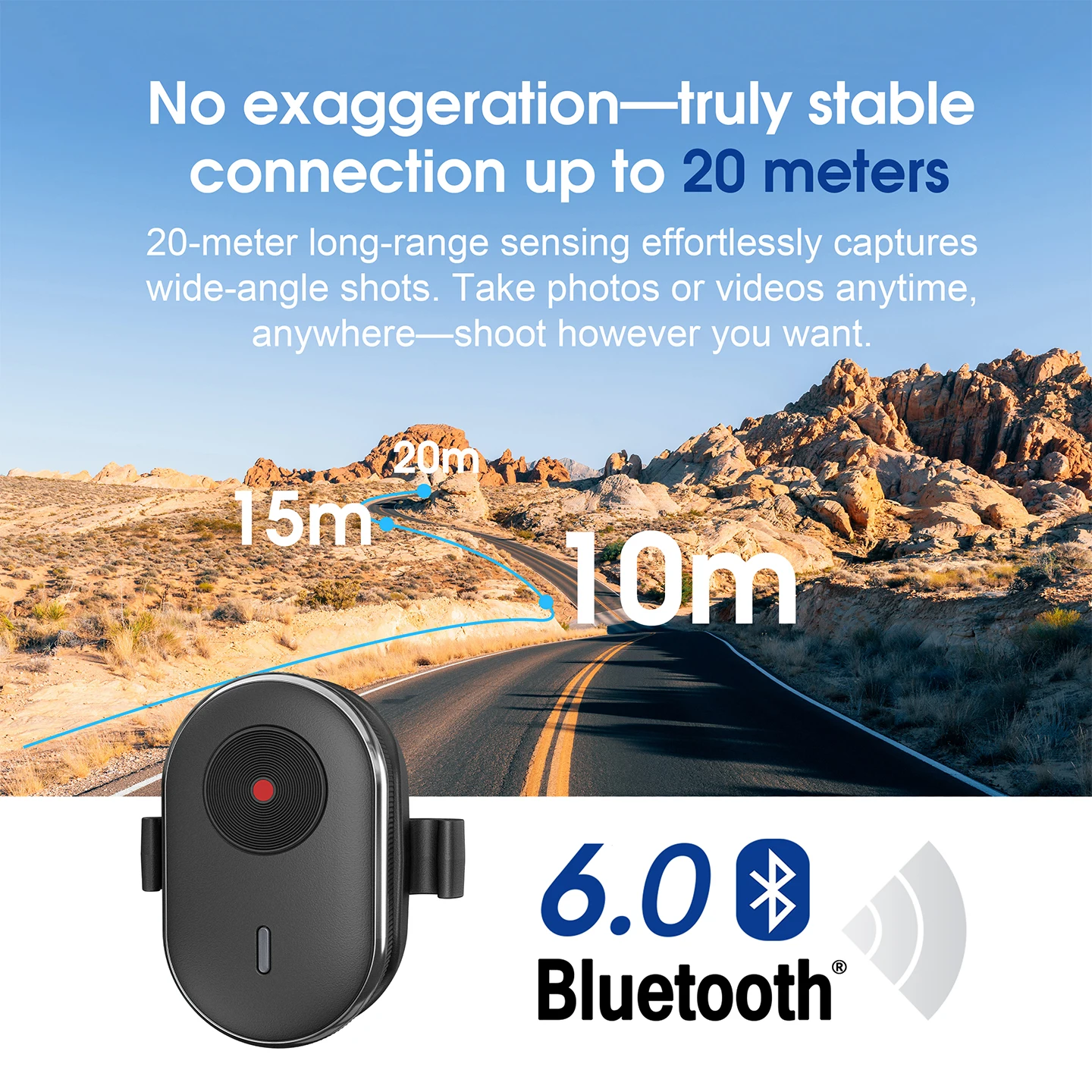 STARTRC Wireless Bluetooth Remote Control for DJI ACTION 4/5/6 Camera Accessory 10-15m Distance Remote Controller for Vlog
