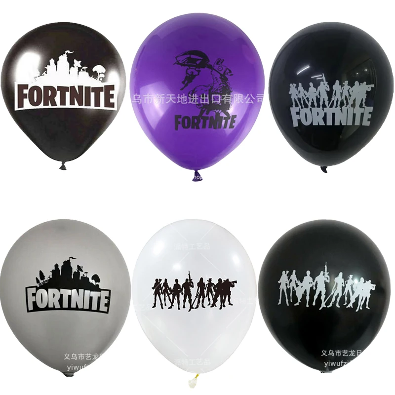 Fortnites Balloon Black White Birthday Party Forniture Decorative 10Pcs Cute Cartoon Anime Cartoon Anime Giocattoli Per Bambini Regali Kawaii