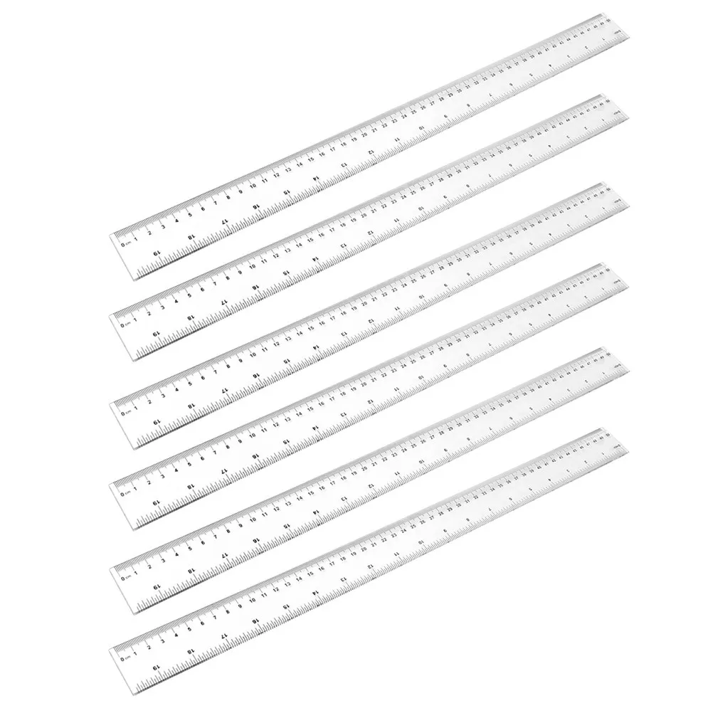 16Pcs 20Cm 프리미엄 플라스틱 자 일자형 측정 도구 학생 교사 학교 사무실 가정용 고정밀 투명 눈금