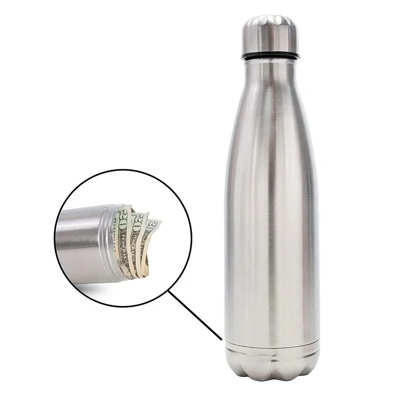 750ml Portable Diversion Water Bottle Secret Stash Pill Organizer Can with Hidden Money Compartment Key Ring