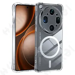 Crystal Clear Magnetic Case with Magsafe - Transparent Protective Cover for OPPO Find X9 (Clear)