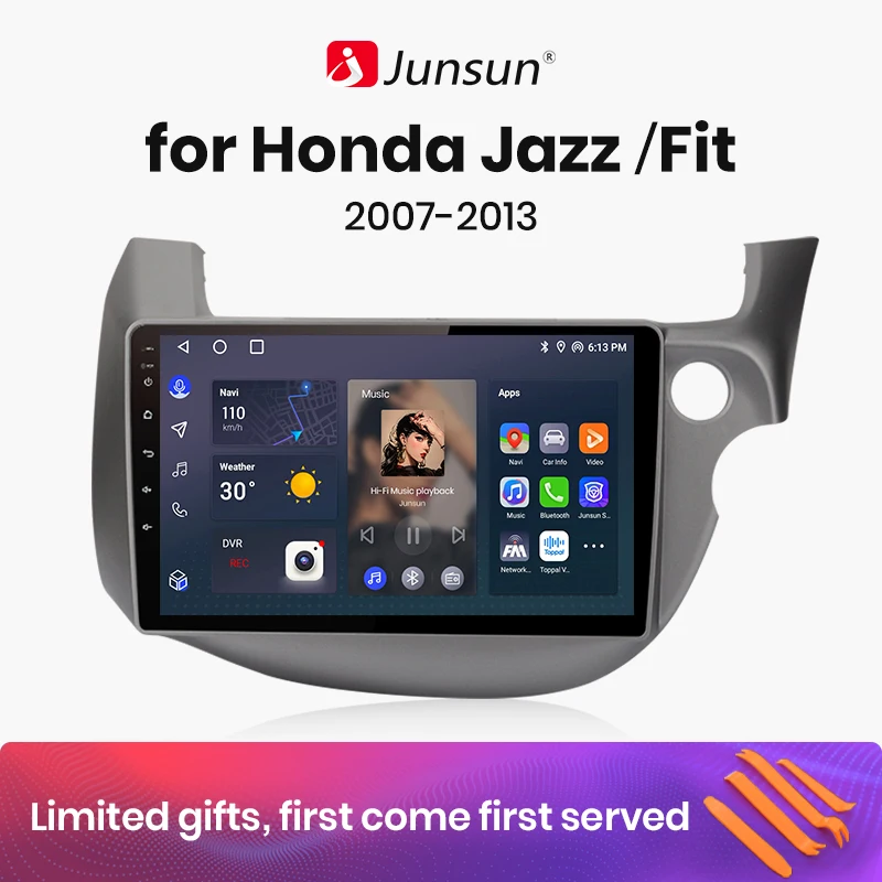 

Junsun V1 AI Voice Wireless CarPlay Android Auto Radio for HONDA FIT JAZZ 2007-2013 4G Car Multimedia GPS 2din autoradio