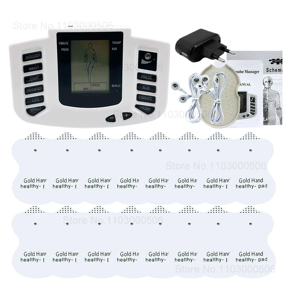 Russian Button Tens Unit Stimolatore Muscolare Electric Full Body Ems Pulse Digital Body Slimming Massager Macchina Per Alleviare Il Dolore Alla Schie