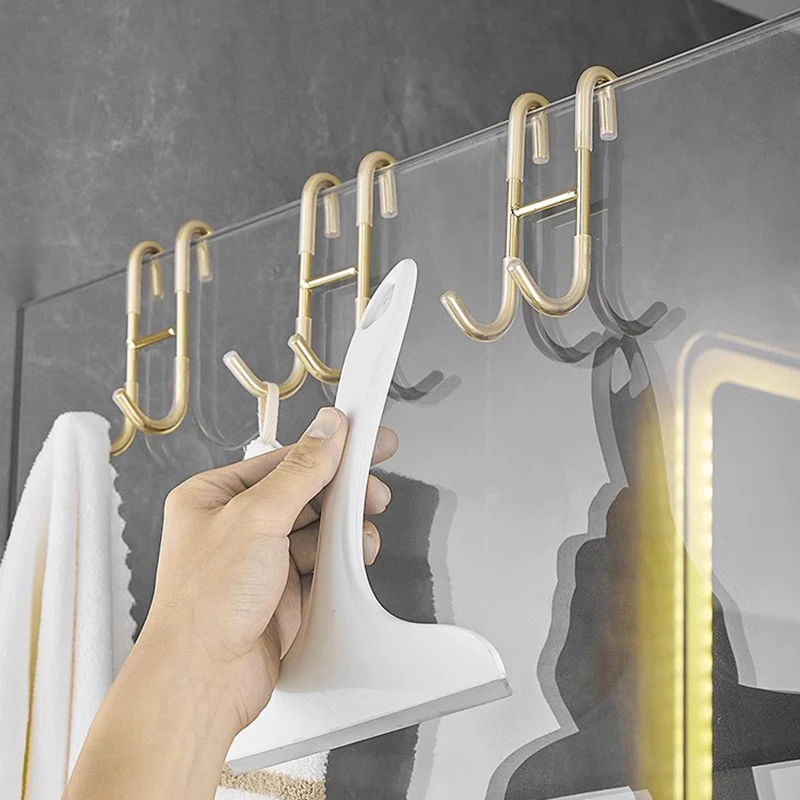 304 Stainless Steel Hook Free Punching Bathroom Shower Door Hook Over Glass Door Kitchen Cabinet Back Type Storage Hanger storage hook door hook