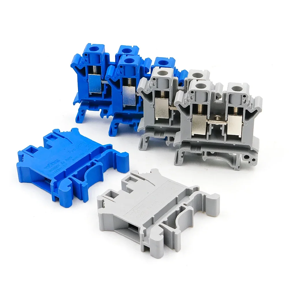 10Pcs UK 10N DIN Rail Terminal Block High Voltage 800V 76A Screw Connection Electrical Conductor