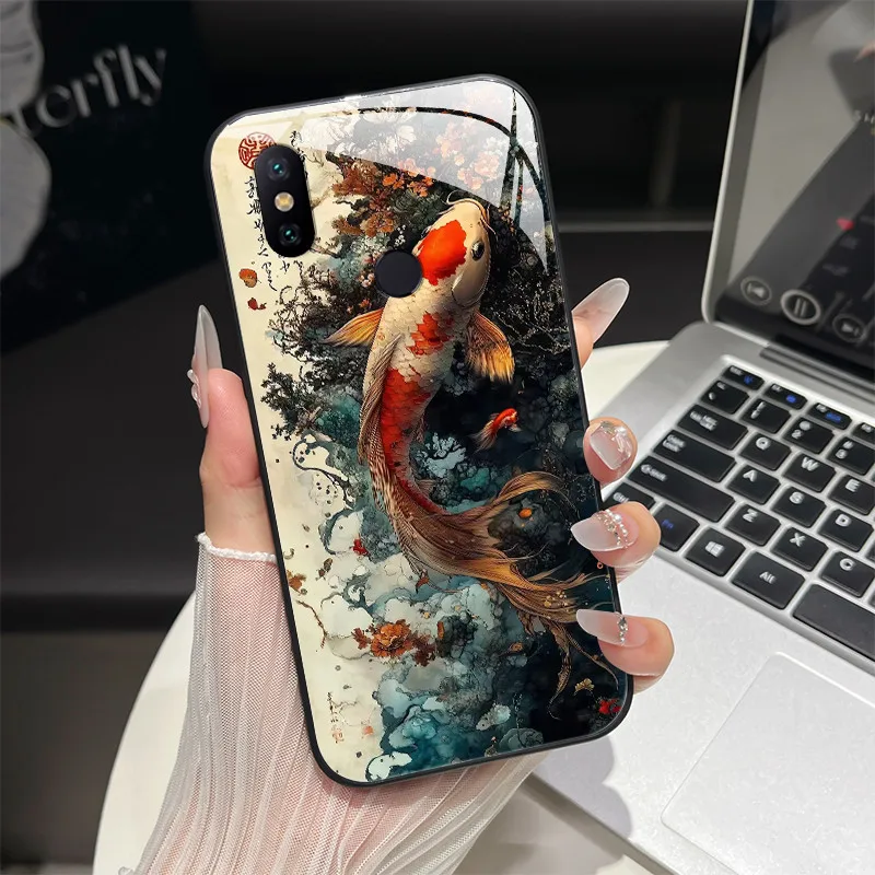Trendy Fantasy Design Tempered Glass Bumper Phone Case with Full Protection