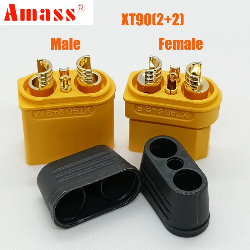 5paris/10Pcs Amass XT90I/XT90(2+2) 플러그 커넥터 RC 모델 배터리 용 4.5mm 금탄 도금 커넥터 플러그 남성 여성