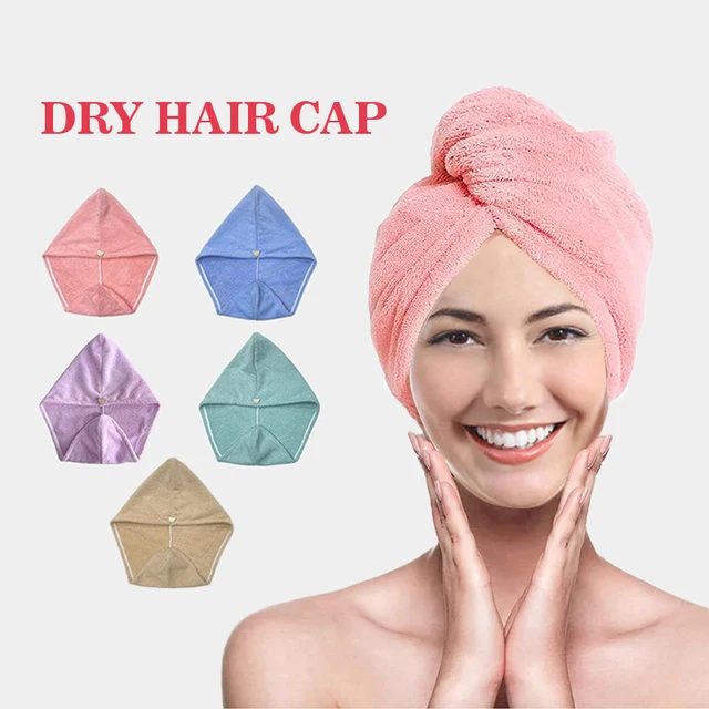 Serviette de cheveux en microfibre pour femmes, enveloppement de tête de douche spa, chapeau de séchage de cheveux, Turban en microfibre éponge, absorbant à séchage rapide 1