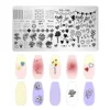 1 Piece Wedding Nail Art Stamping Plates Hearts Rose Flowers Design Valentine's Day Nail Art Design Nail Templates 2