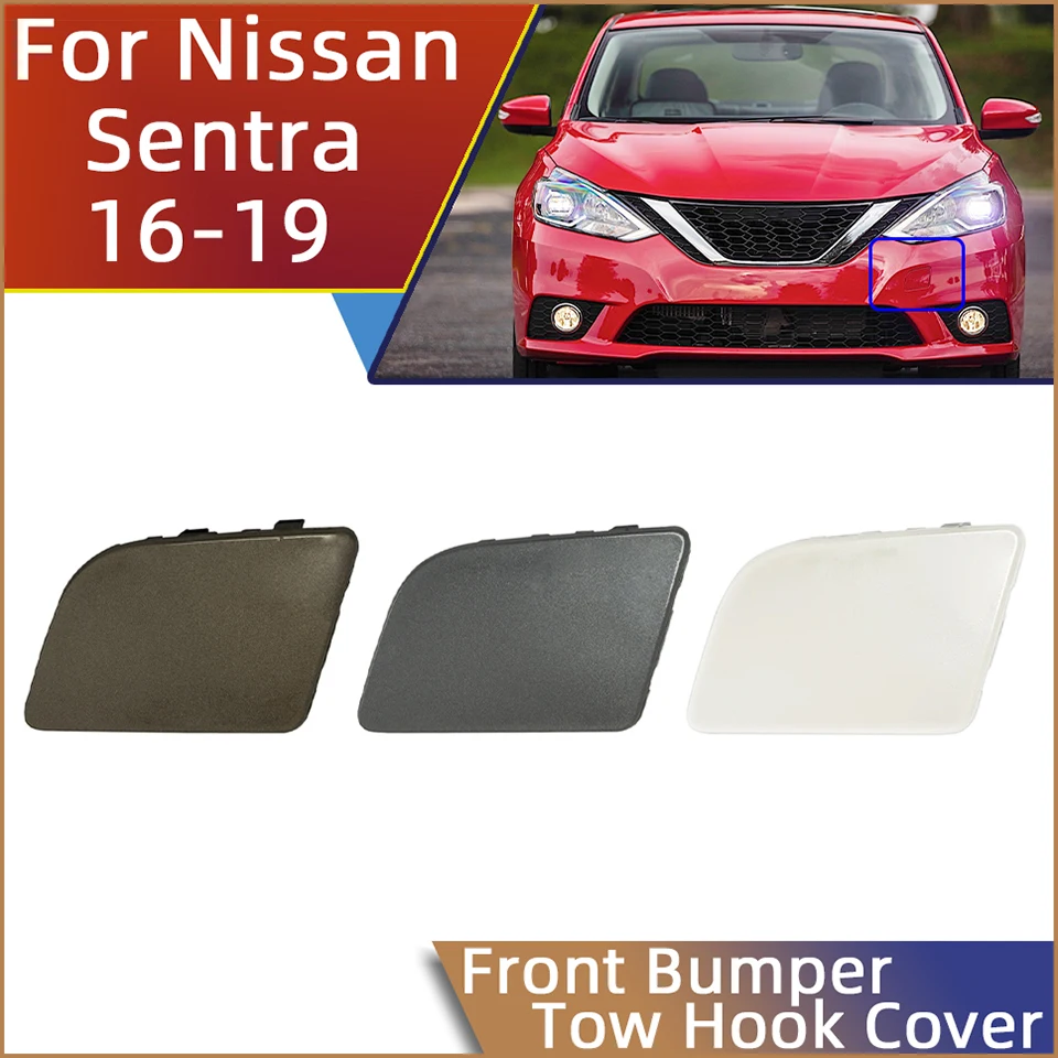 Car Front Bumper Tow Hook Eye Cover Cap For Nissan Sentra 2016 2017 2018 2019 622A03YU0H 622A0-3YU0H Towing Hauling Lid Garnish for nissan sentra 2016 2017 2018 abs chrome car front fog lampshade frame decoration cover trim car accessories styling 2pcs