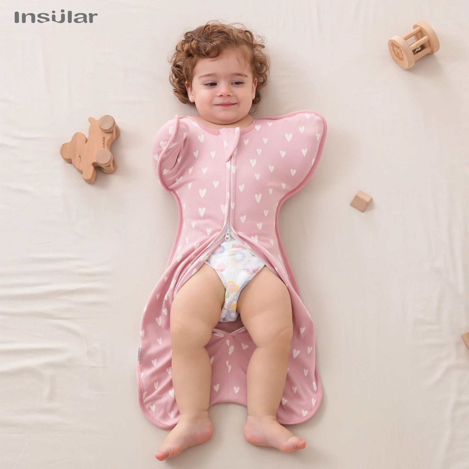 Newborn Cotton Swaddle with Zipper 1