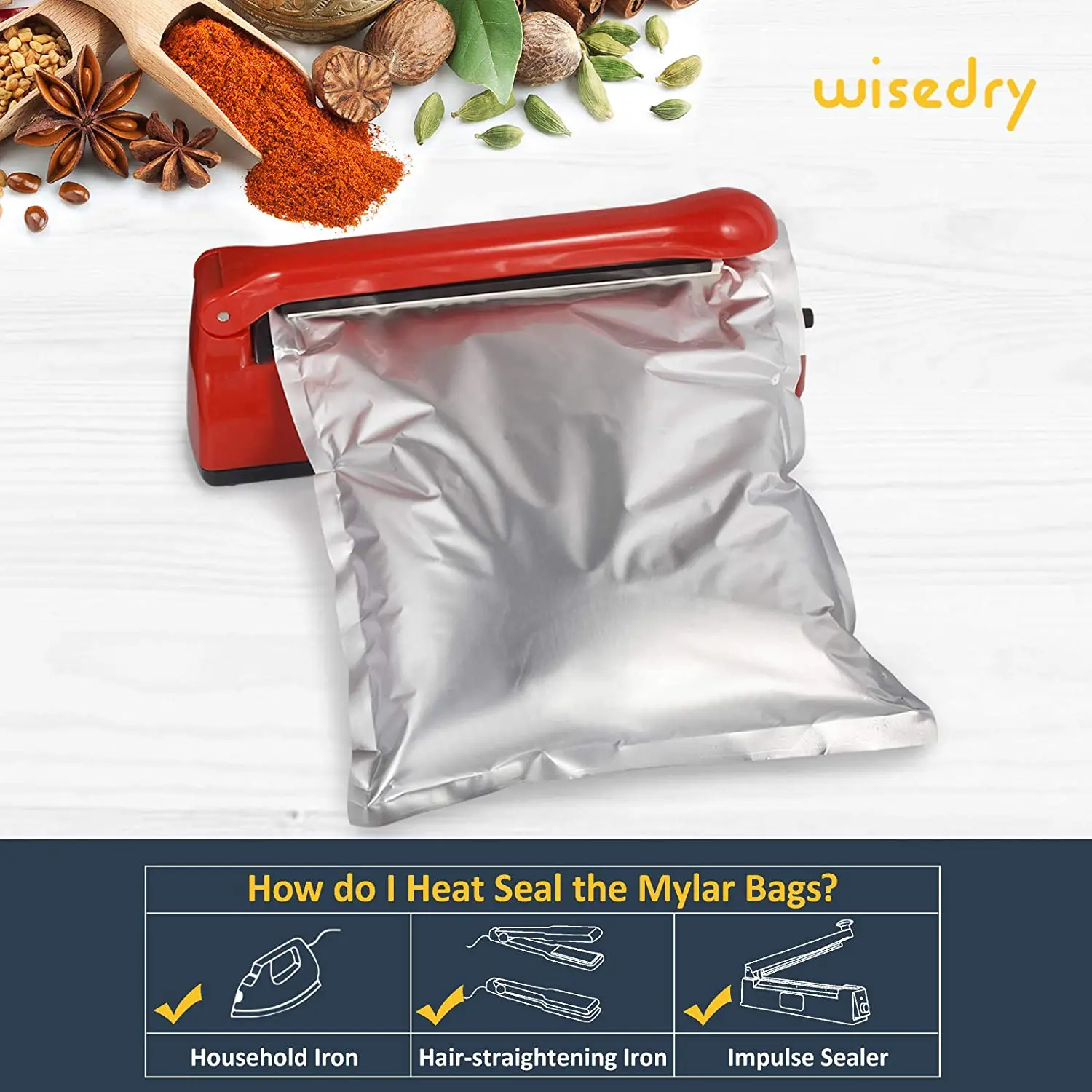 10 Packs 1-5 Gallon Mylar Bags Resealable Aluminum Foil Bags For