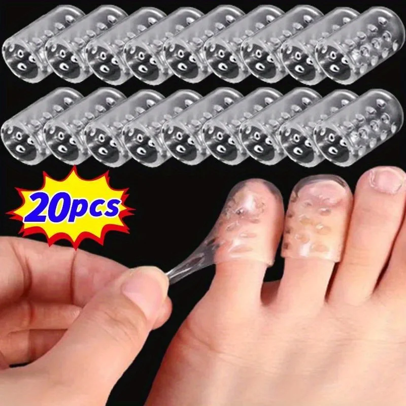 Silicone Toe Protector 20Pcs Breathable Gel Toe Cap Men and Women Tasteless Cover Small Anti Friction Tube