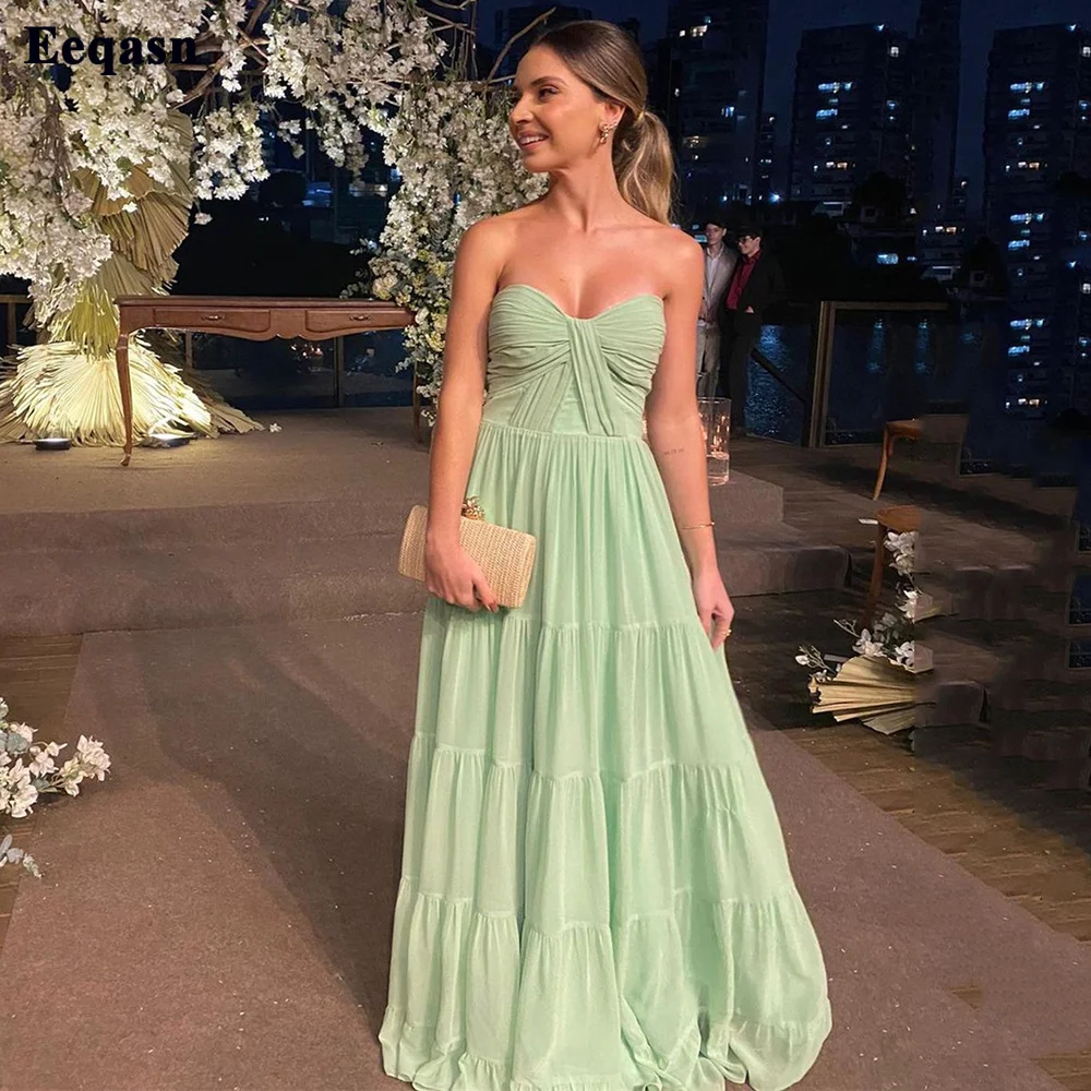 Mint Green Lace Ruffle Sweetheart Dress