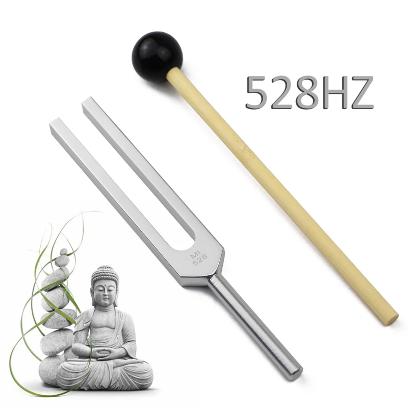 528HZ MI528 Tuning Fork 528C Yoga Chakra Spiritual Tuner with Mallet for  DNA Repair Sound Healing Nervous System Testing Tool