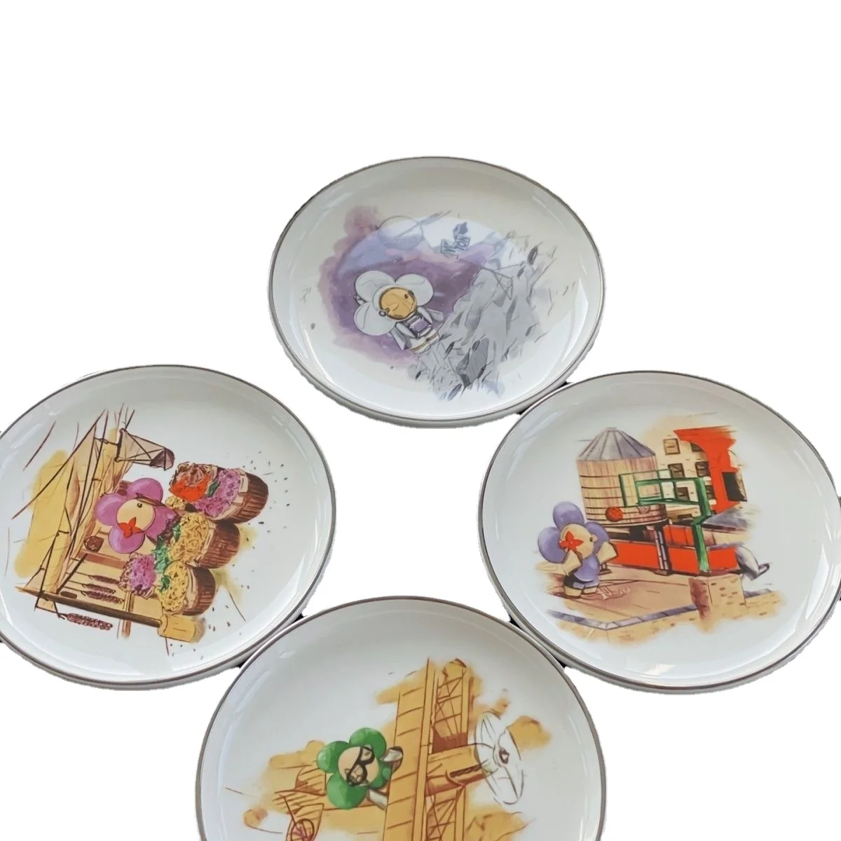 

Food Plate Decorative Tray Bone China Dinnerware Set Food Utensil Serving Tray China Tableware Dessert Salad Dish Home Decor