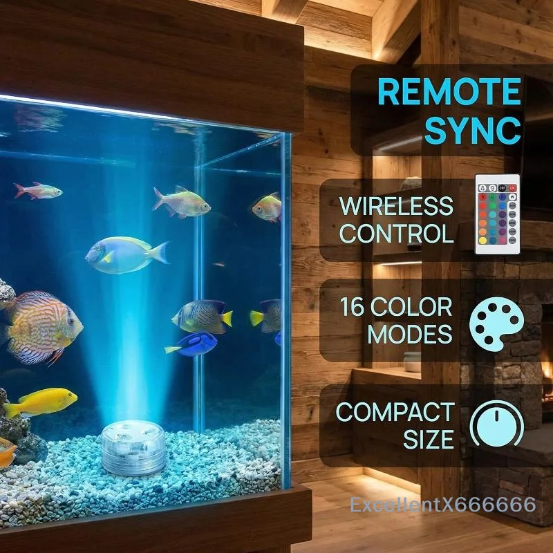 LED 수중 조명 IP68 방수 다색 수중 램프 수영장 수족관 연못 분수 꽃병 장