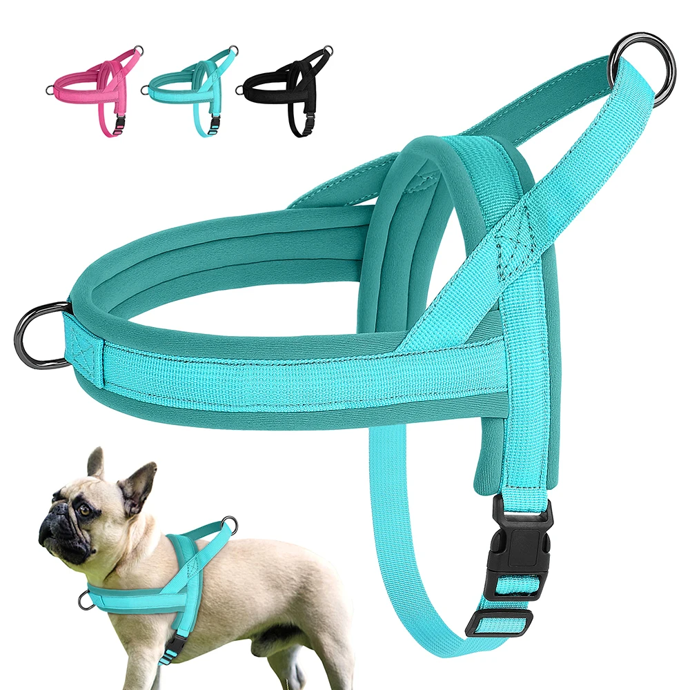 Small Medium Nylon Padded Dog Harness Vest Adjustable Soft Outdoor No
