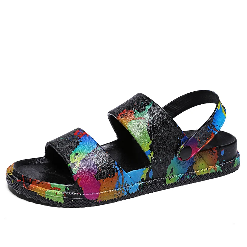 Vīriešu ikdienišķas slīdošās sandales ar atvērtu pirkstu spilvenu pludmales čības vasaras ārējai valkāšanai Slip Ērts, īpaši mīksts, neslīd_voghion.com