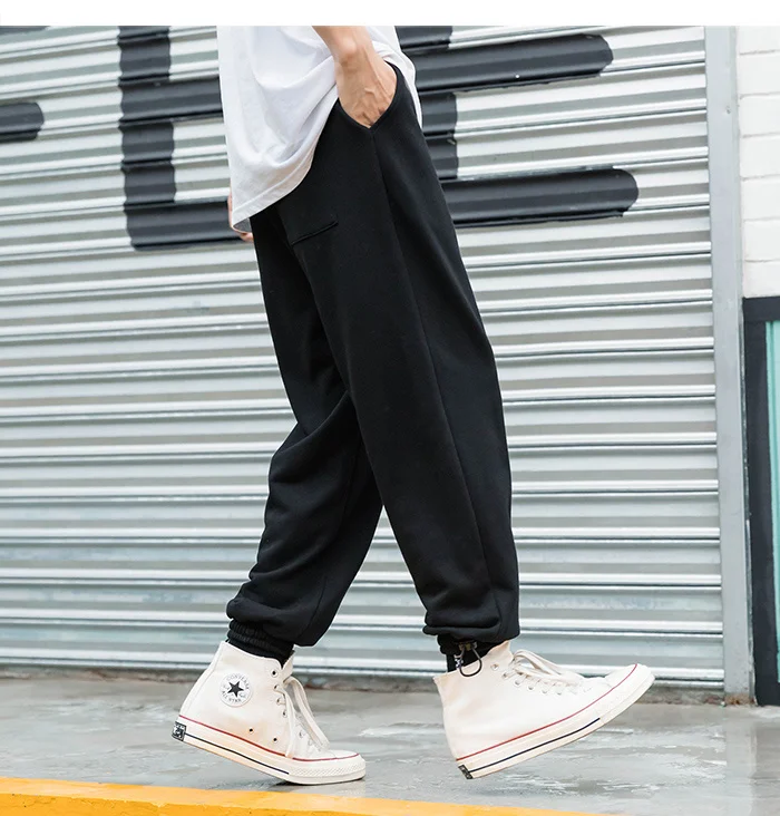 harem sweatpants Hop Hip Harem Pants Streetwear Pure Color Labeled Sweat Pants Sweatpants 2022 Sprng Harajuku Oversize Loose Joggers Men Trousers black harem trousers