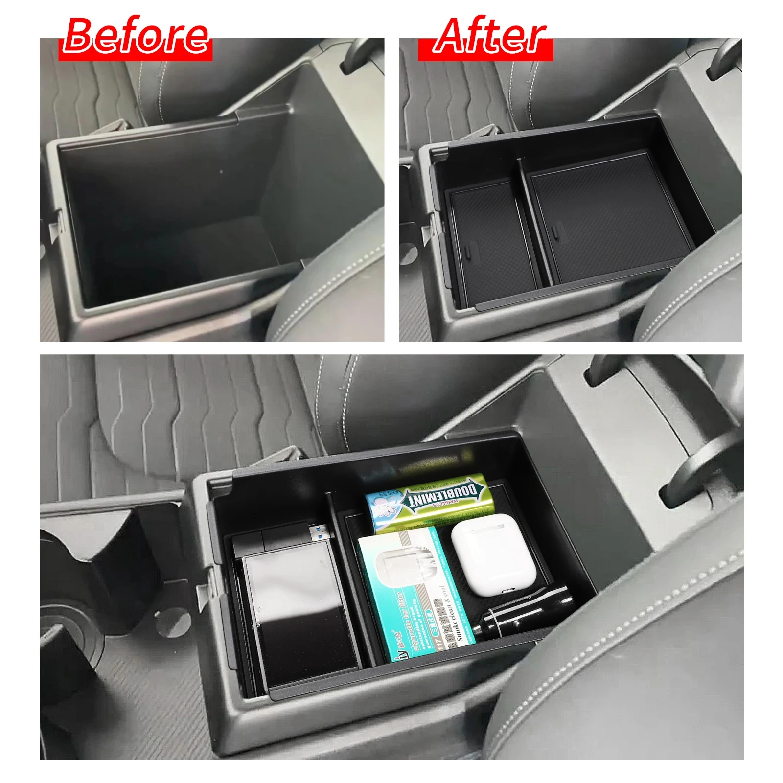 Car Center Console Armrest Storage Box for Kia Sportage NQ5 2022 + Central Tray Organizer Accessories Tidying