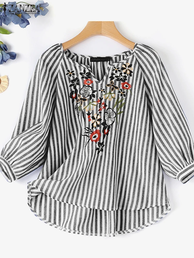 Camicetta in pizzo da donna, vintage, elegante, floreale, in pizzo, con scollo a V, a maniche corte, estiva, tinta unita, per feste, Azzurro, S