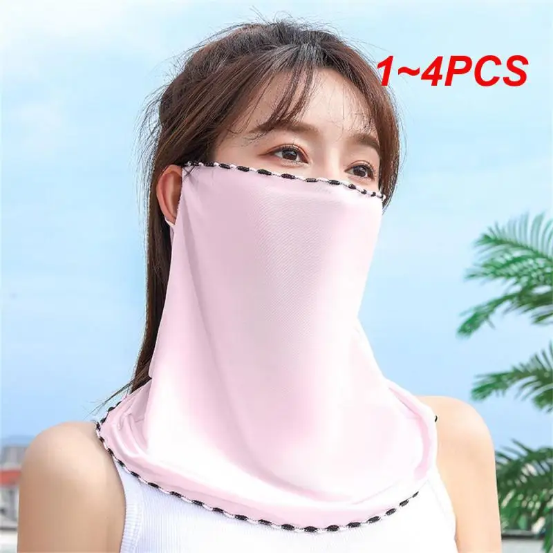 

Outdoor Sunscreen Hanging Ear Mask Sports Riding Neck Shading Ice Silk Summer Scarf Breathable Face Towel Women's Mask