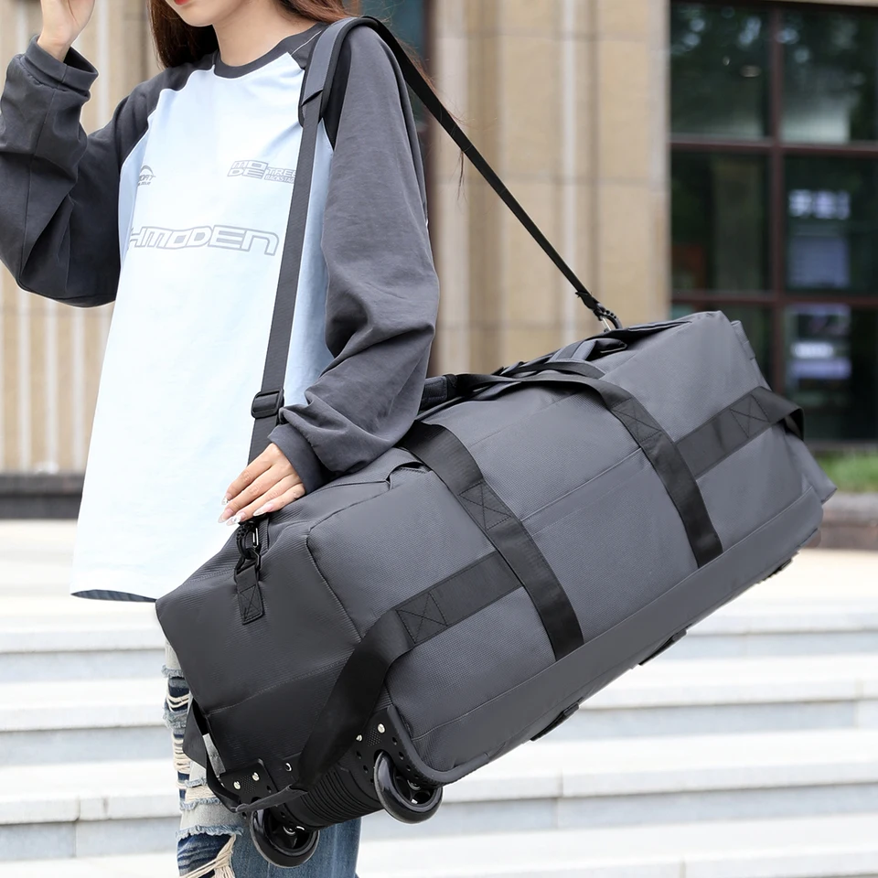 Large-Capacity Handbag, Portable Outdoor Hand Luggage, Roller Travel Bag, Convenient And Practical Unisex Duffel Bag_voghion.com