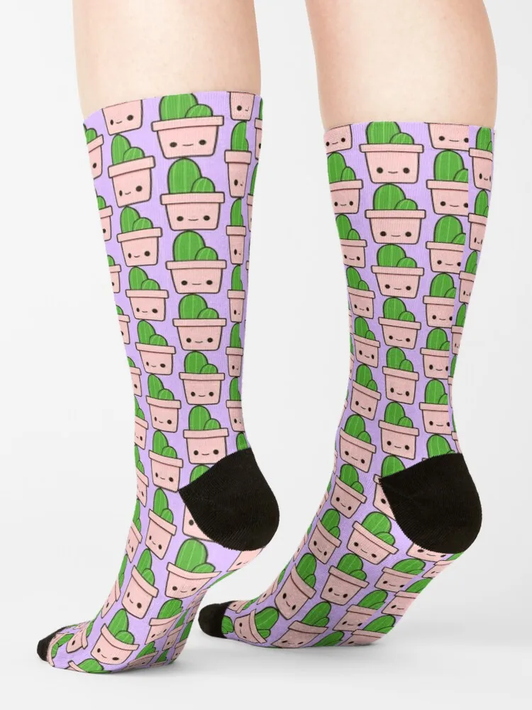 Cactus in cute pot Socks Sport Man Sock