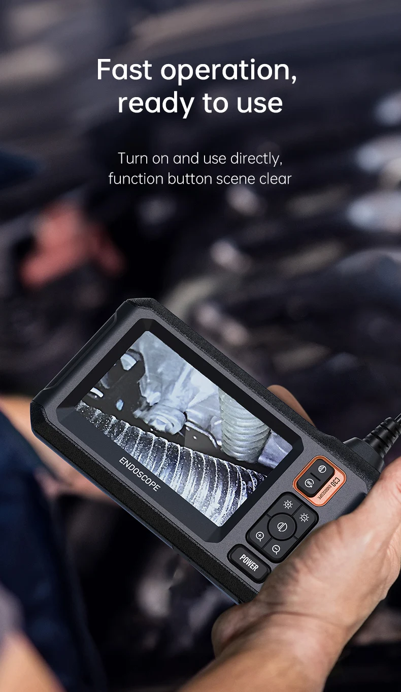 Industrielle Endoskopkamera 8 mm HD1080P 4,3-Zoll-IPS-Bildschirm 1080P Rohrinspektionskamera für Autoreparatur IP67 wasserdicht 8 LEDS – Detail 10