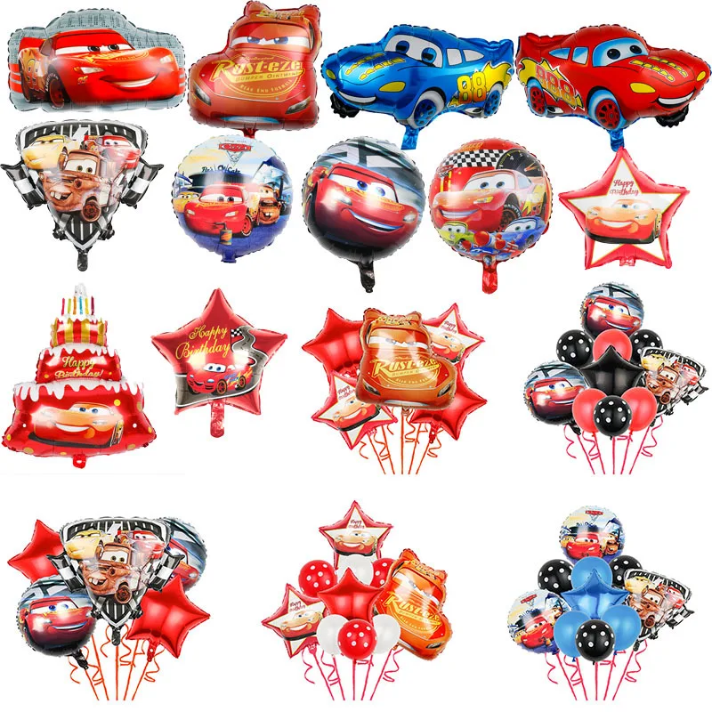 

Тема Disney, автомобили, фотоэлемент, набор воздушных шаров на день рождения, детское украшение на день рождения McQueen, мультяшный алюминиевый пленочный воздушный шар