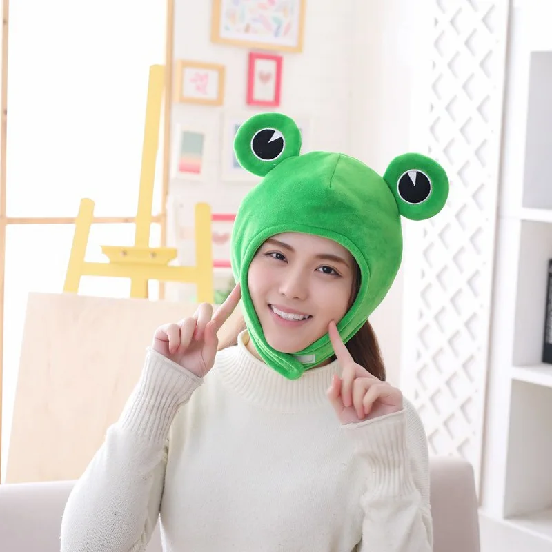 Cute Plush Frog Hat Cap for Halloween Costume Cosplay Party Men Women Girls Y2k 4