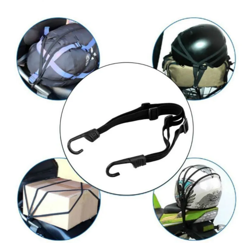 MotorcycleHelmetStrapHookLuggageRetractableElasticRopeFixed