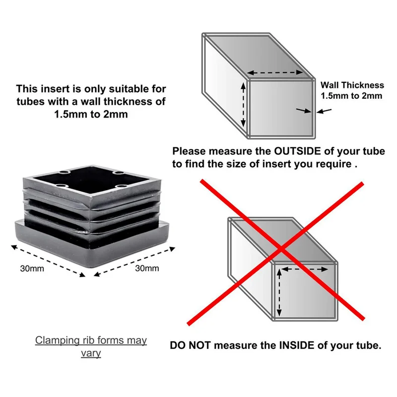 Pipe Plugs 10pcs Plastic Pipe Inner Plug Dust Cover Square Steel Tube Blanking End Cap Bung For Ladder Furniture Chair Table Leg Protector