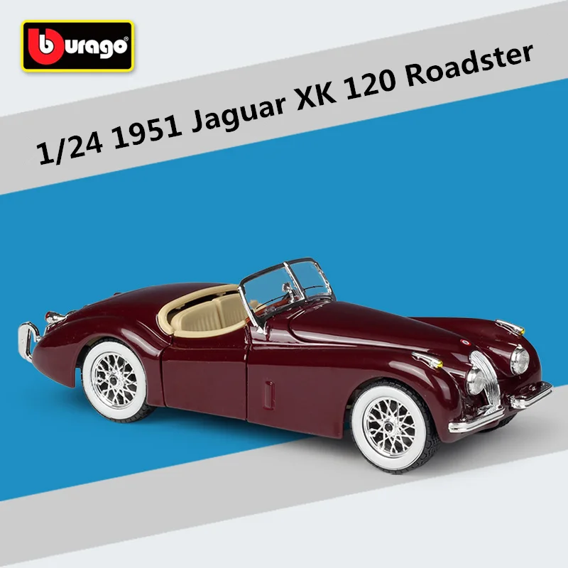 

1:24 1951 Jaguar XK120 Roadster классическая модель автомобиля из сплава, литые металлические игрушки, Ретро модель спортивного автомобиля, имитация подарков