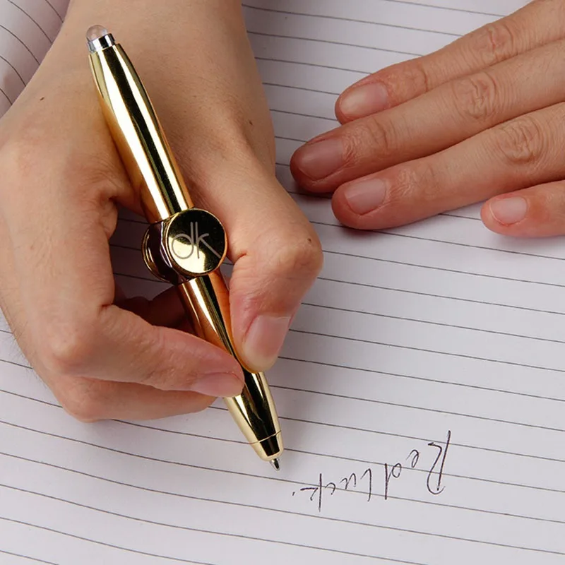 Creative Multi-Function LED Pen Spinning Decompression Gyro Metal Ballpoint  Pen Fashion Office School Supplies Writing Pens 4