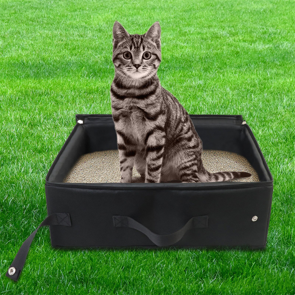 Portable Folding Travel Pet Litter Box Dog Toilet Tray Folding Cat Litter Potty Waterproof Outdoor Foldable