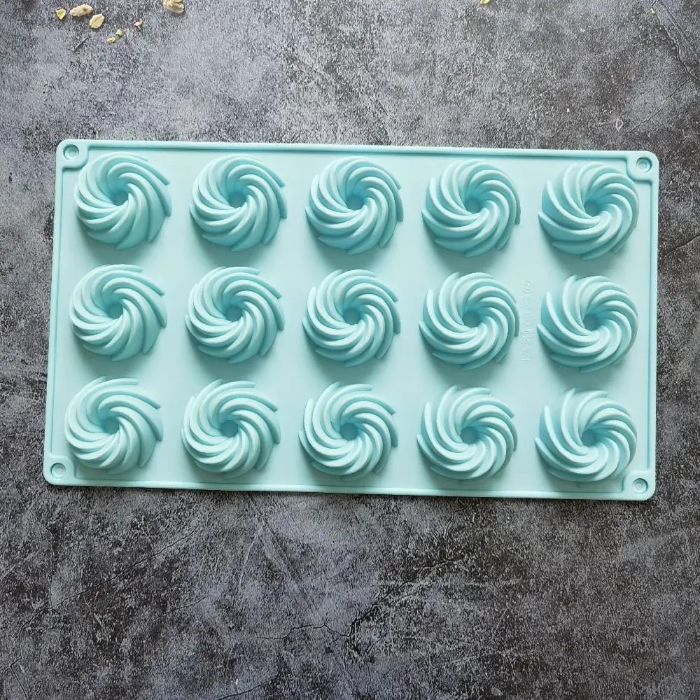 Mini Spiral Shaped 15 Cavity Silicone Cake Molds Baking Dessert Mousse Cake Decorating Moulds Cake Chocolate Bakeware