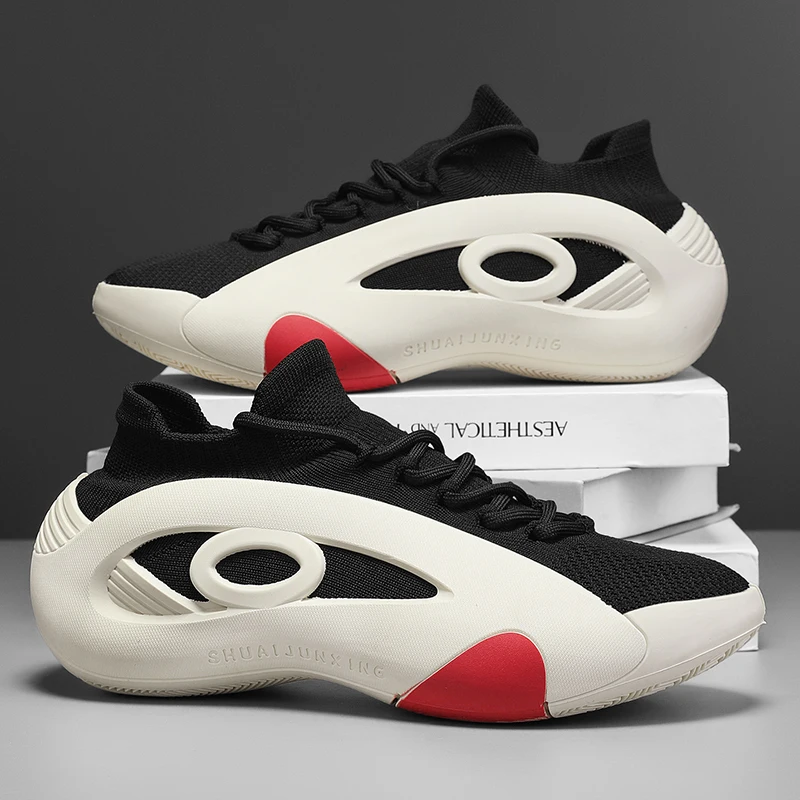 أحذية كرة السلة للرجال الجديدة لعام 2025 مقاومة للاهتراء، ومضادة للانزلاق، وأحذية رياضية كاجوال، وأحذية شبكية خفيفة الوزن وقابلة للتنفس