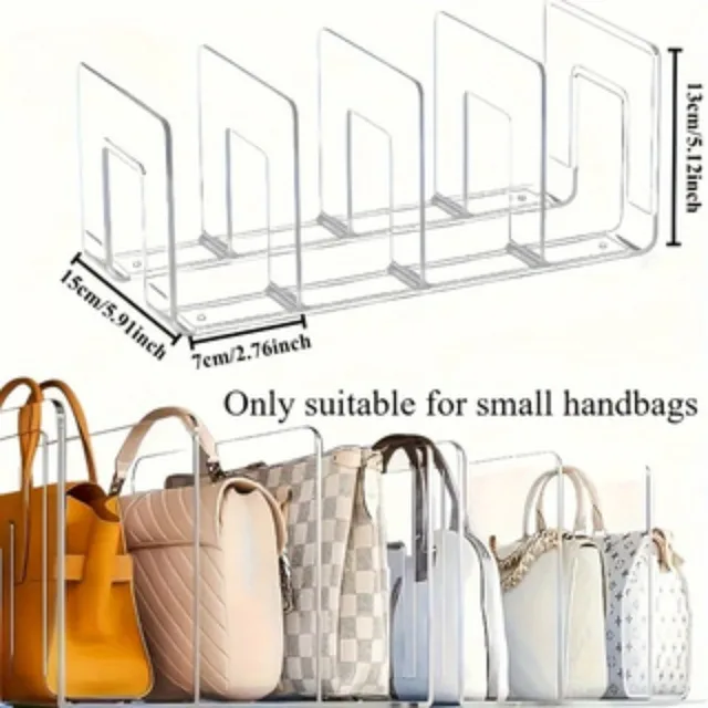 Clear Acrylic Purse Organizer – 4-Compartment Handbag Rack 3