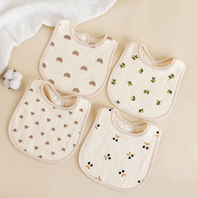 Baby Cute U-shaped Newborn Bibs for Kids Boys Girls Cartoon Feeding Saliva Towel Toddler Cotton Infant Burp Cloths Accessories