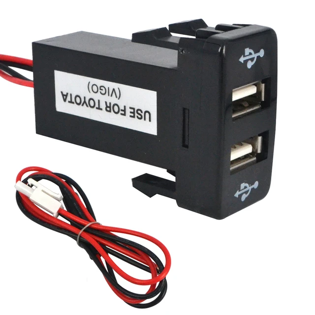 Cargador USB Dual para coche, adaptador de corriente de 40x20MM, doble  puerto USB, cargador de teléfono, Plug & Play para Toyota VIGO - AliExpress