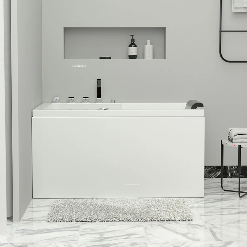 Nordic Acrylic Adult Bath Tubs Household Small Apartment Bathtub Massage Bathtub Constant Temperature Surf Sitting Bathtub 5