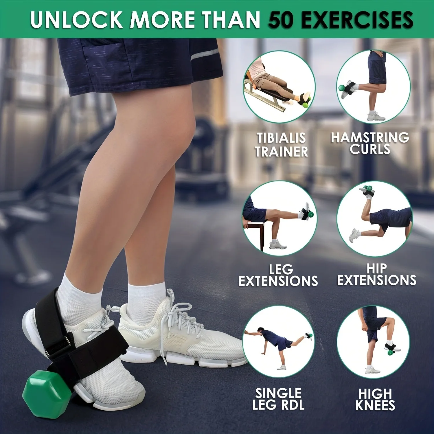 Dumbbell Foot Attachment Tibialis Trainer Adjustable ankle weights gym accessories Leg Workouts at Home Leg extensions Home Gym Equipment