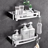 Stainless Steel Bathroom Shelves Corner Shelf Organizer Kitchen Sucker Wall Mounted Storage Corner Rack Bathroom Accessories 5