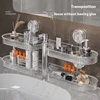 1pc Clear Plastic Suction Cup Bathroom Shelf - No - Drill, Wall - Mounted for Faucet, Toilet & Cosmetic Storage 3