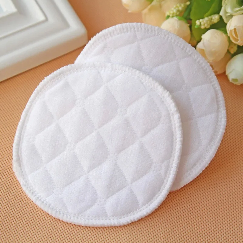 12PCS(6 pairs) 3 layers cotton Reusable Breast Pads Nursing Waterproof Organic Plain Washable Pad Baby Breastfeeding Accessory
