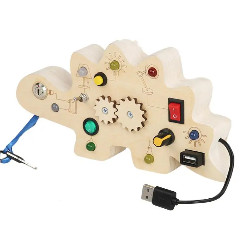 

Kids Sensory Boards Dinosaur LED Light Up Board Game With Switches Sensory Toys For Educational Fun Battery Powered Toy For Home